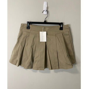 New Oak + Fort Pleated Twill Mini Skort lightacademia Size 4